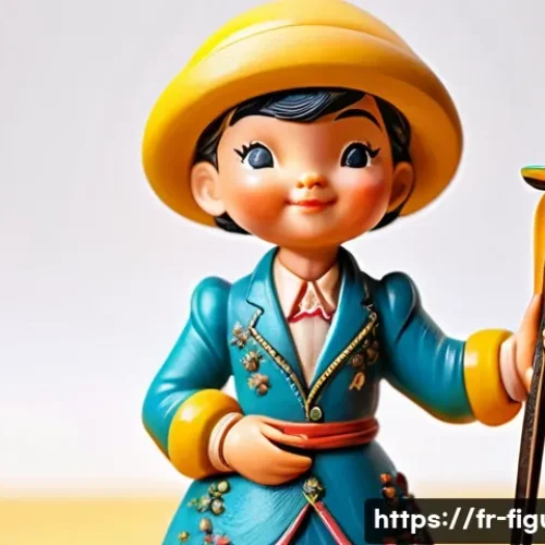 레트로 피규어의 매력 - A highly detailed close-up of a vintage resin figurine crafted with exquisite precision, showcasing ...