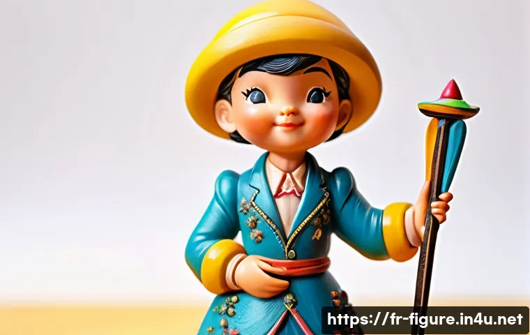 레트로 피규어의 매력 - A highly detailed close-up of a vintage resin figurine crafted with exquisite precision, showcasing ...
