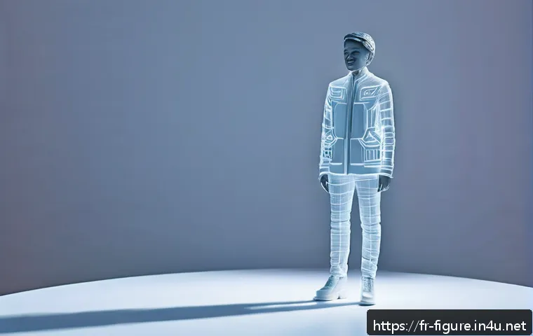 3D 스캔으로 피규어 제작하기 - A highly detailed scene of a modern 3D scanning studio capturing a small, intricately designed figur...